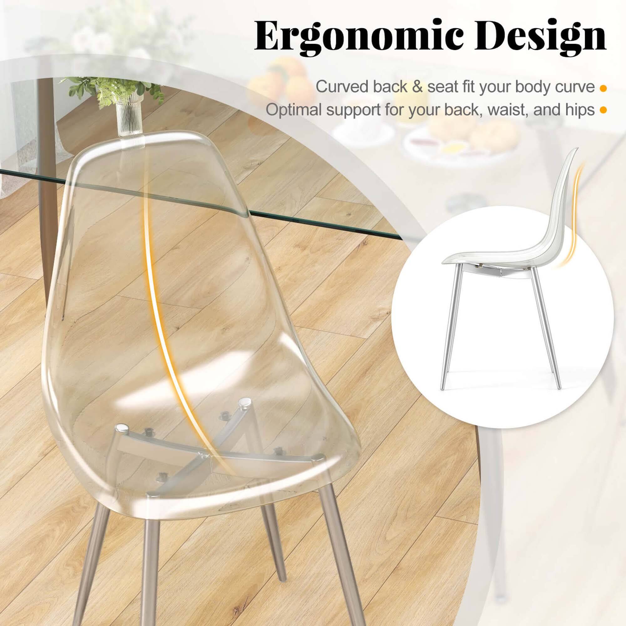 Ergonomic Design: Curved back & seat fit your body curve. Optimal support for your back, waist, and hips.