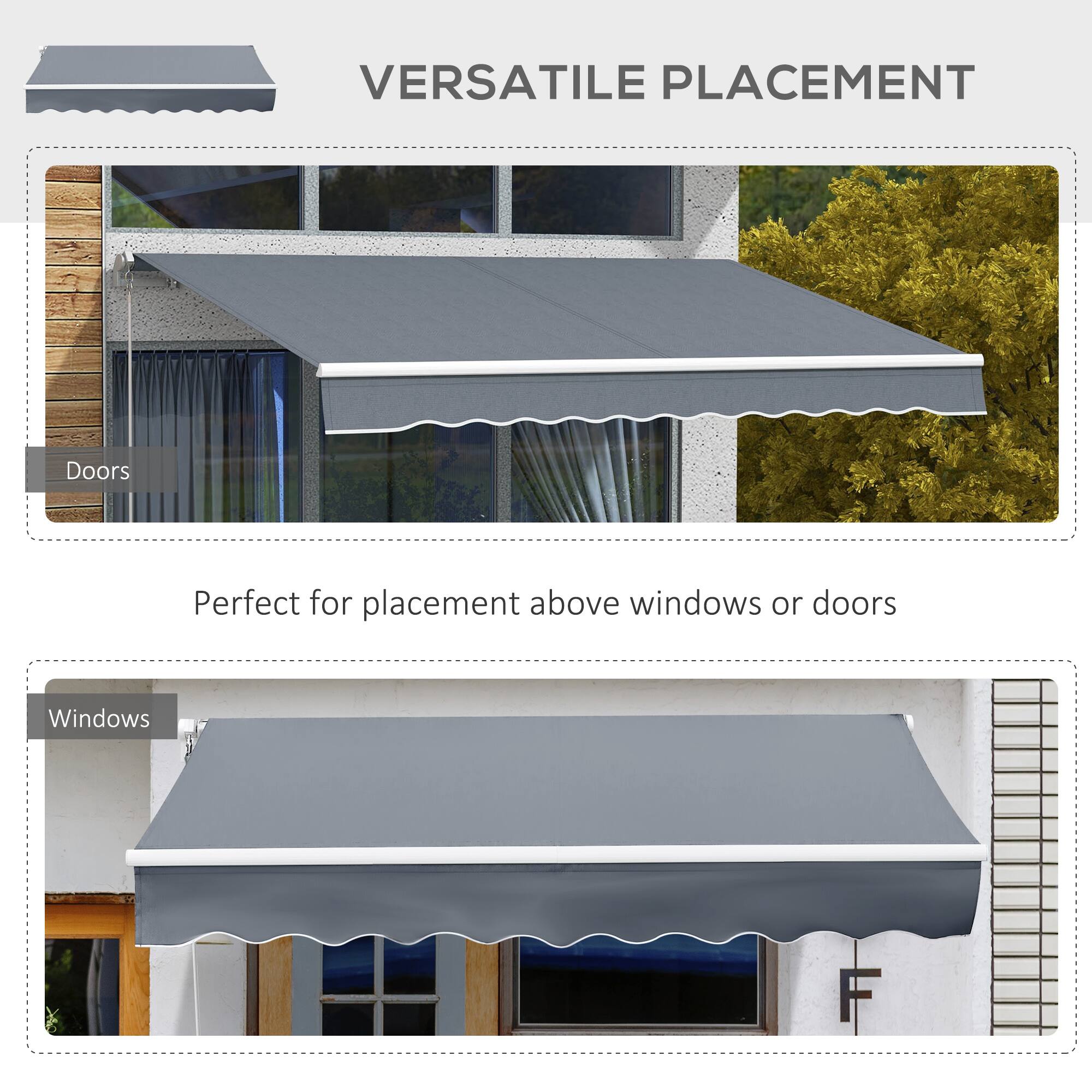 VERSATILE PLACEMENT

Doors

Perfect for placement above windows or doors

Windows F