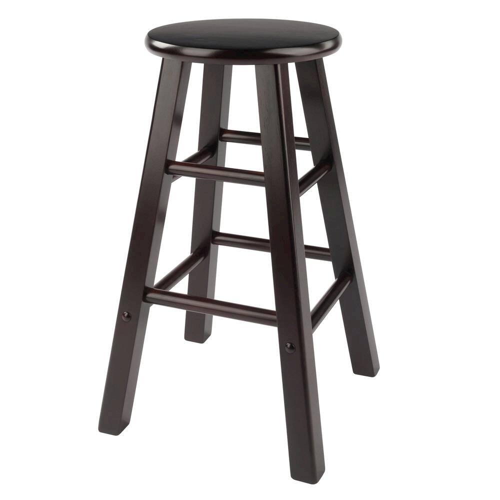 Left. FurniFact - 2-Piece Counter Stool Set - Espresso.