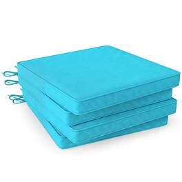 Costway - 20" Patio Cushion Set of 4 with Breathable & Fade-resistant Olefin Fabric Cover - Turquoise