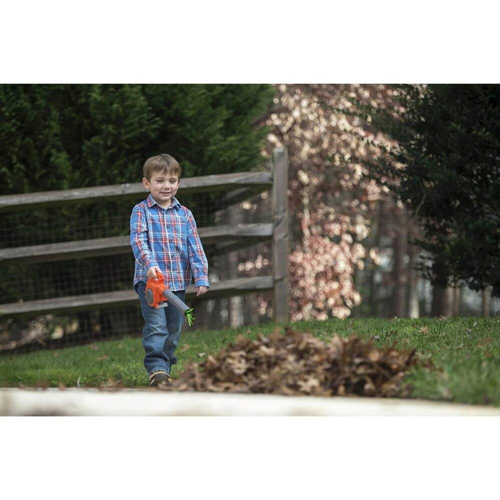 Left. Husqvarna - 125B Plastic Toy Leaf Blower with Light-Up Engine for Ages 3 and Up - Orange/Gray.