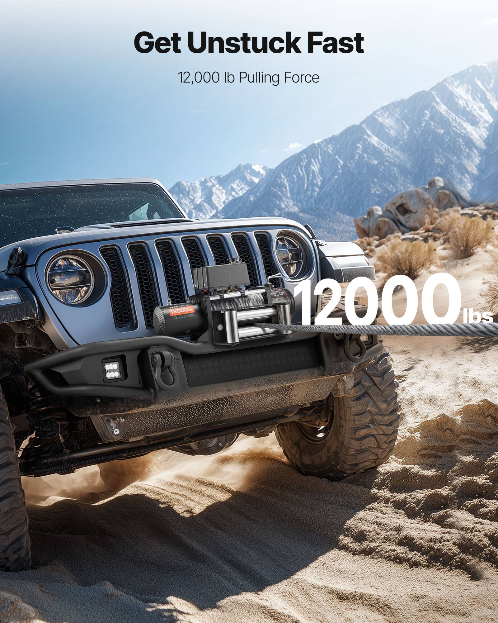 Get Unstuck Fast  
12,000 lb Pulling Force  
12,000 lbs