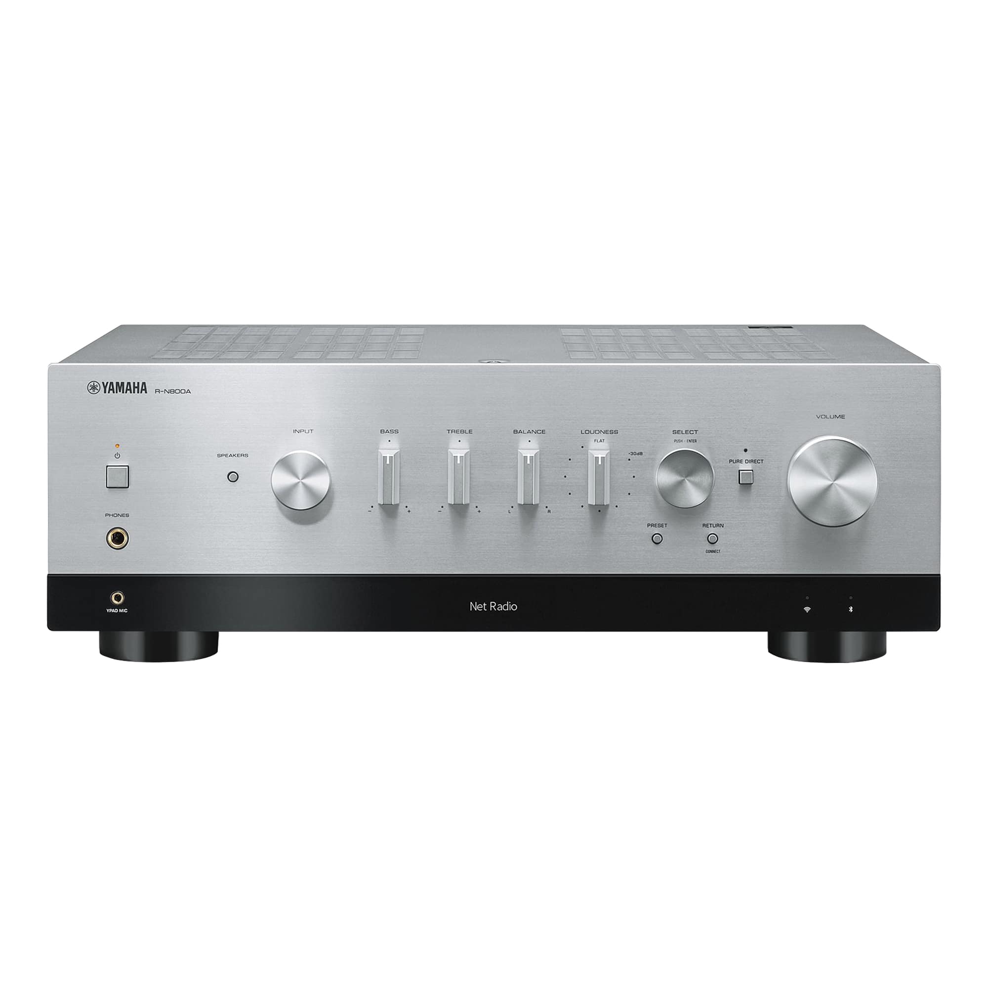Alt View 12. Yamaha - R-N800ASL Bluetooth 240-Watt 2.0-Channel Network Stereo Receiver with Remote - Silver.