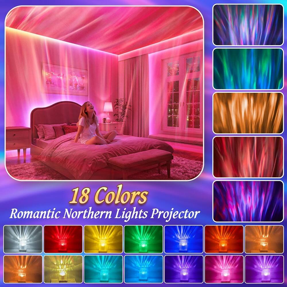 18 Colors
Romantic Northern Lights Projector