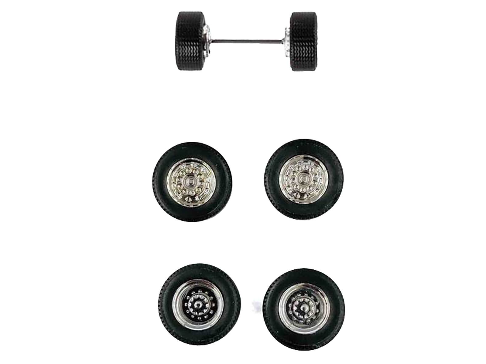Angle. Promotex - Super Singles with Fronts Sets of Wheels (10 Sets) 1/87 (HO) Plastic Model by Promotex - Black.