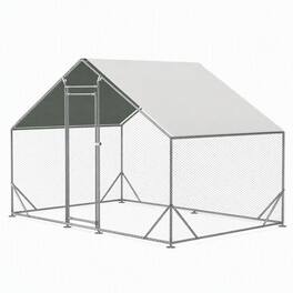 RYHNUYNE - Large Metal Chicken Coop, Walk-in Chicken Run 10x6.6x6.56ft, Galvanized Wire Poultry Cage