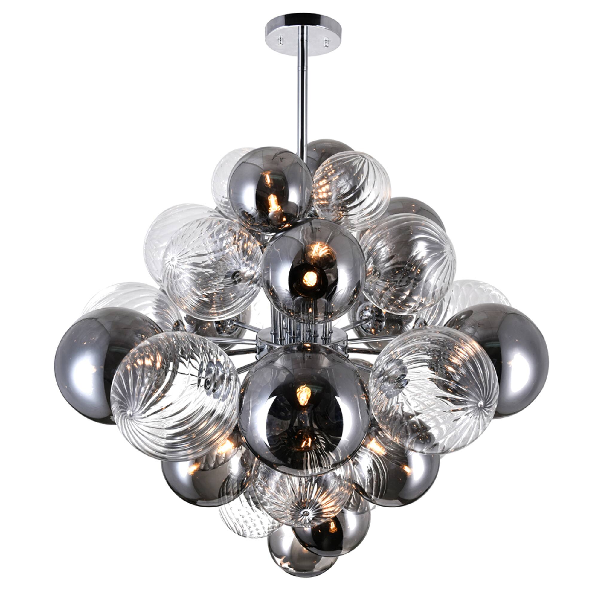 Angle. CWI Lighting - Pallocino 15 Light Chandelier With Chrome Finish - Chrome.