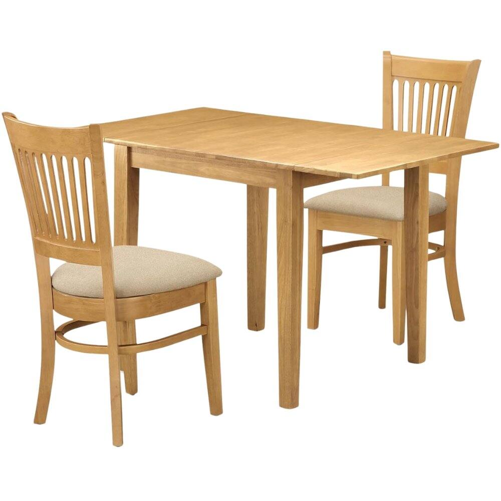 Alt View 10. FurniFact - Solid Wood Drop Leaf Kitchen Table and Chairs for Small Dining Spaces - Oak.