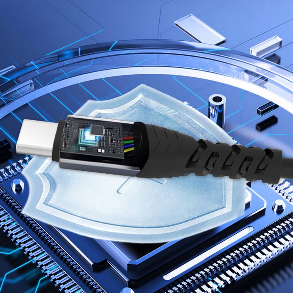 Alt View 3. Topteng - USB-C Cable with Digital Display - 100W Fast Charging, Real-Time Power Monitor for Laptop & Phone - Purple.