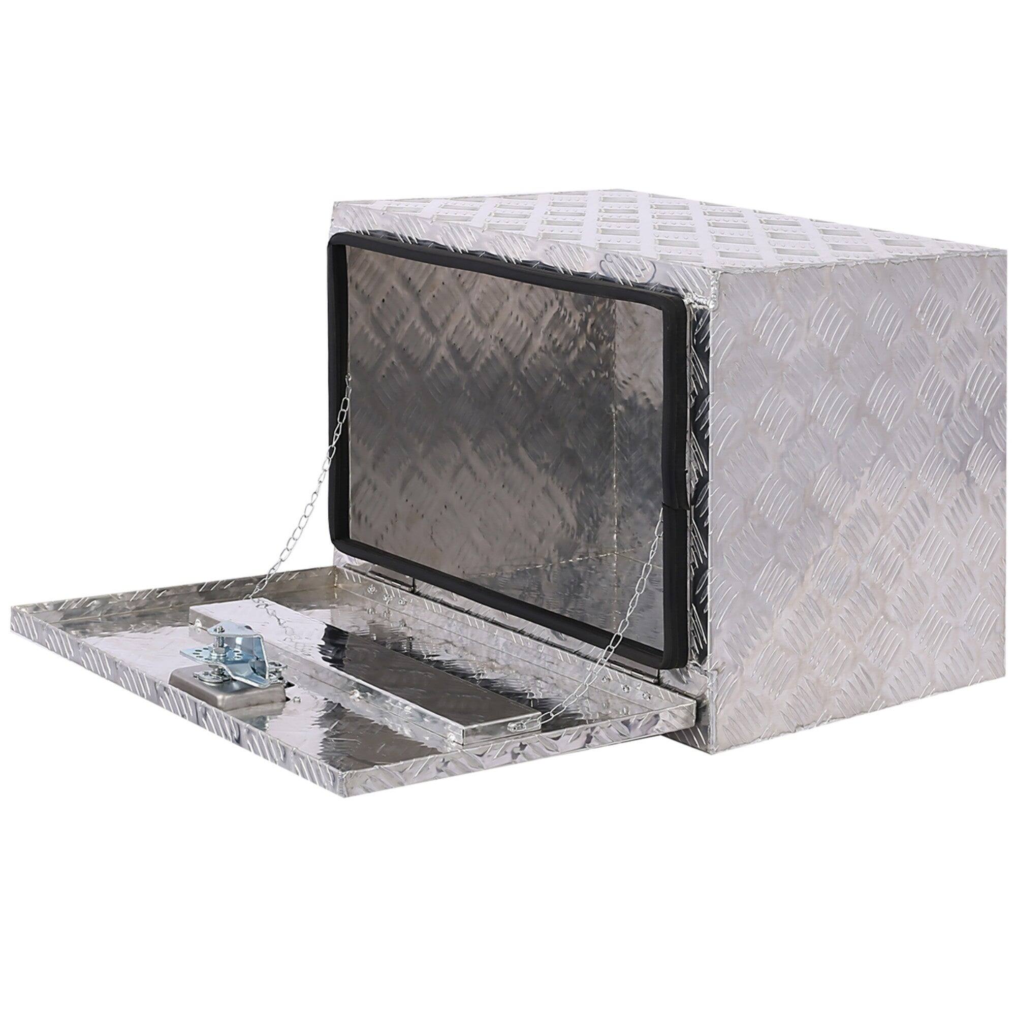 Alt View 2. Boyel Living - Silver 24x17.3x17.7-Inch Aluminum Heavy-Duty Truck Bed Underbody Tool Box.