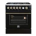 Forno Appliances - 30 in. Wide 5 Burner Giovanni 4.32 Cu. Ft. Freestanding Gas Convection Range - Black