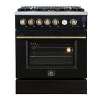 Forno Appliances - Giovanni 4.32 Cu. Ft. Freestanding Gas Convection Range - Black - Front_Zoom