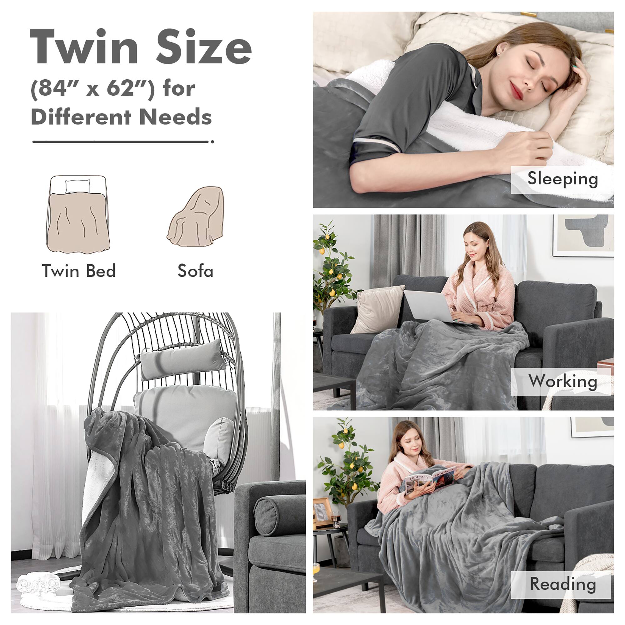 Twin Size (84" x 62") for Different Needs: Sleeping, Twin Bed, Sofa, Working, Reading