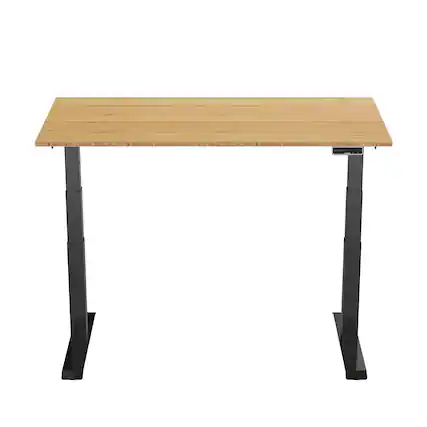 Front. FlexiSpot - FlexiSpot E7 55''W Electric Adjustable Standing Desk, Bamboo/Black - Bamboo.