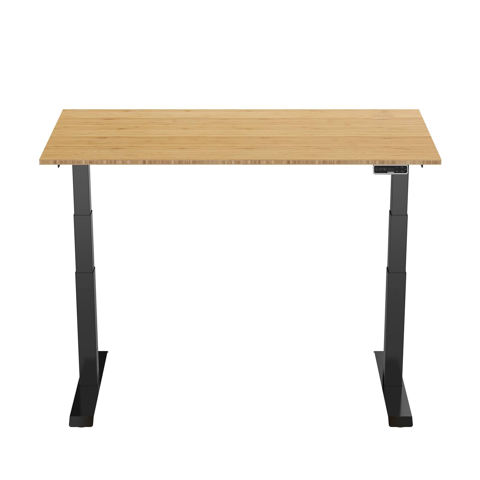 Front. FlexiSpot - FlexiSpot E7 55''W Electric Adjustable Standing Desk, Bamboo/Black - Bamboo.