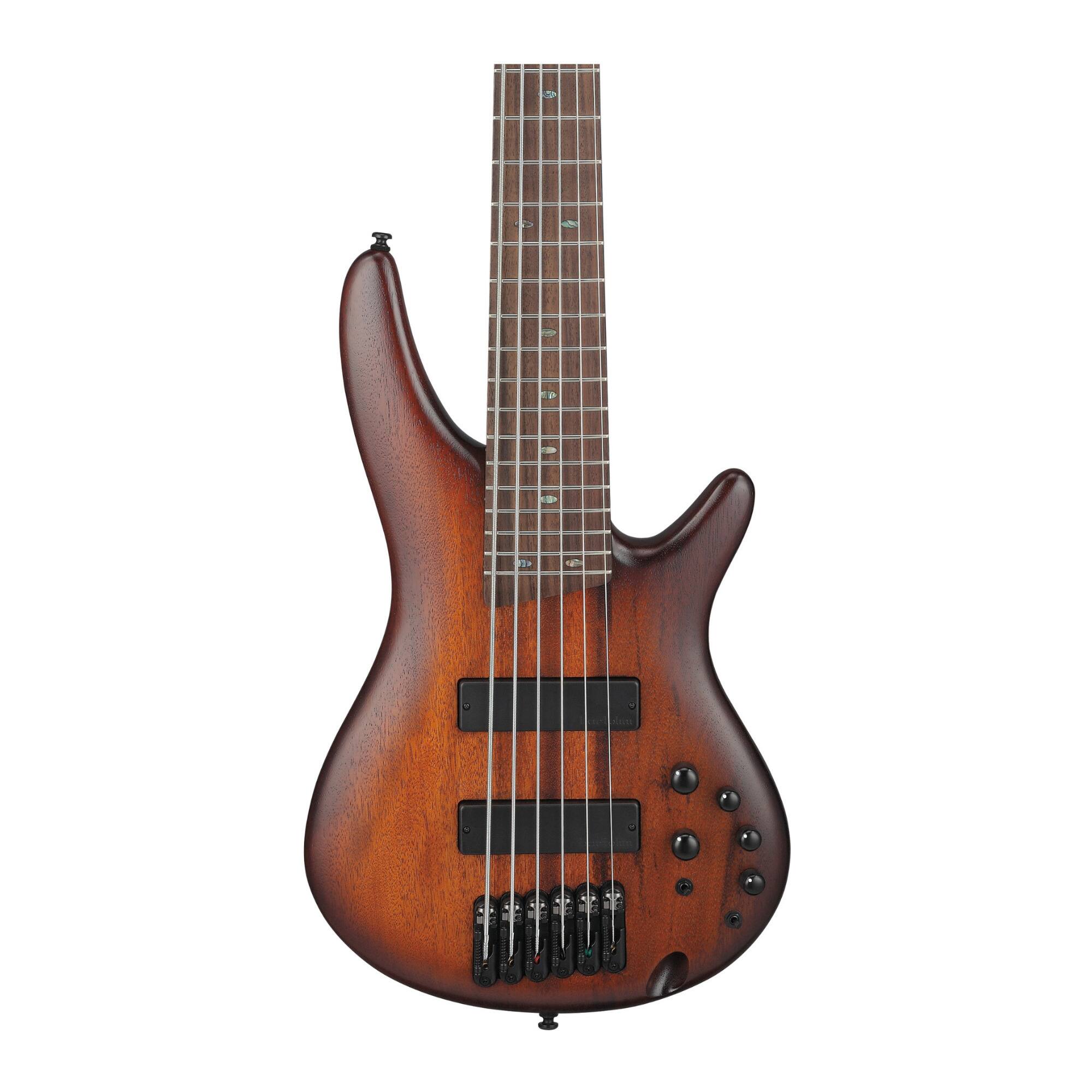 Back. Ibanez - Ibanez SR506AMHL SR Standard 6str Electric Bass - Mahogany Brown Burst Low Gloss.