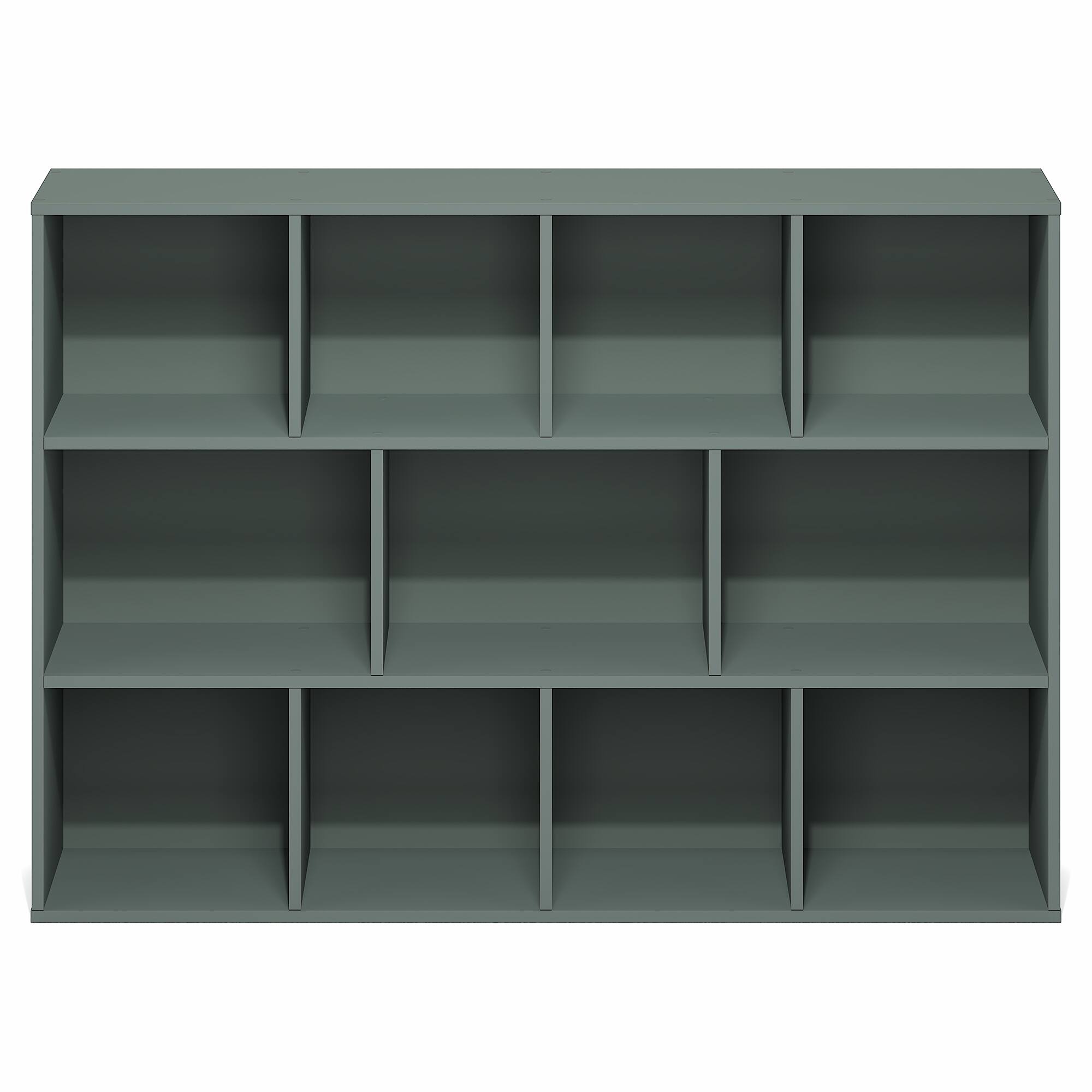Alt View 8. Furinno - LUDER Book Shelf, 11-Cube Bookshelf, Reversible Bookcase, 9.4" x 29.1" x 41.7", for Living Room, Bedroom, Home Office - Sage Green.