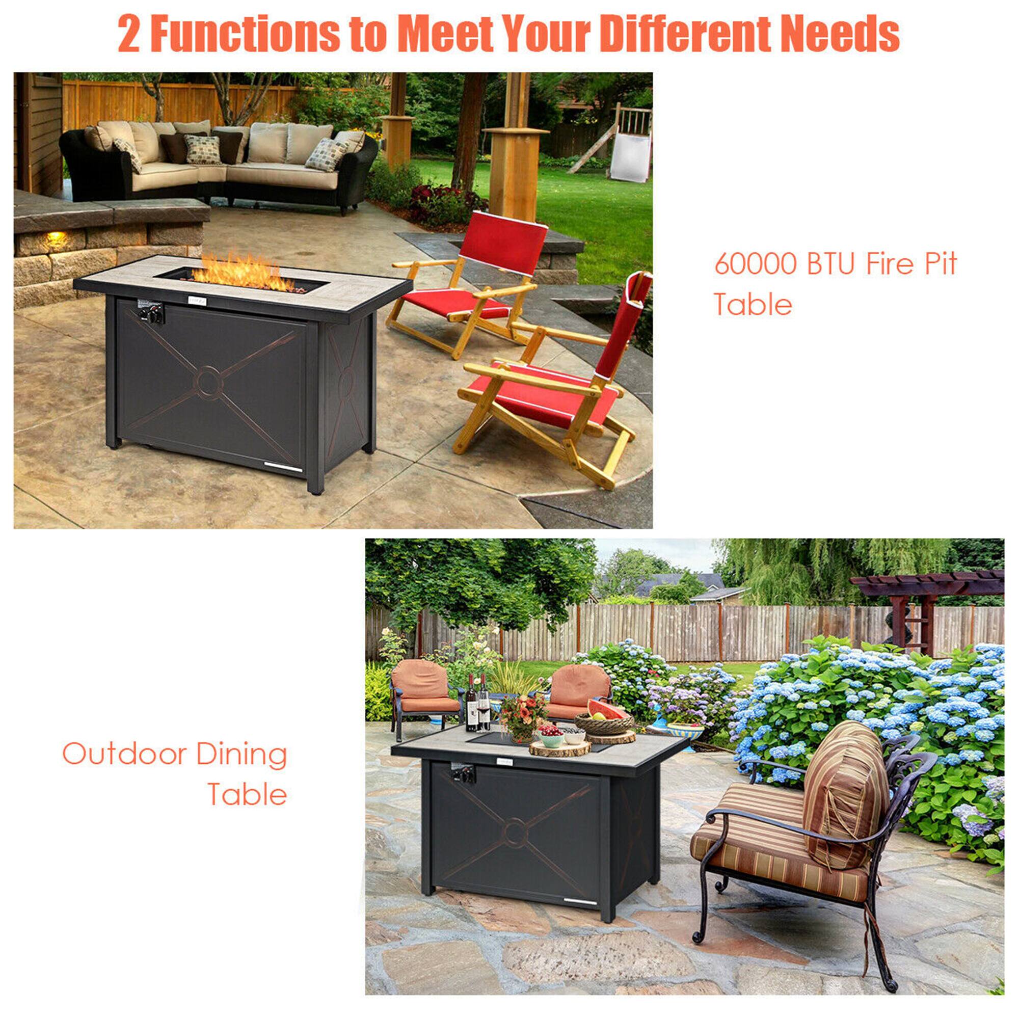 2 Functions to Meet Your Different Needs

60000 BTU Fire Pit Table

Outdoor Dining Table