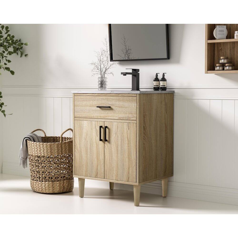 Alt View 8. Elegant Kitchen and Bath - Chandler 24 Inch Single Bathroom Vanity In Mango Wood - Mango Wood.