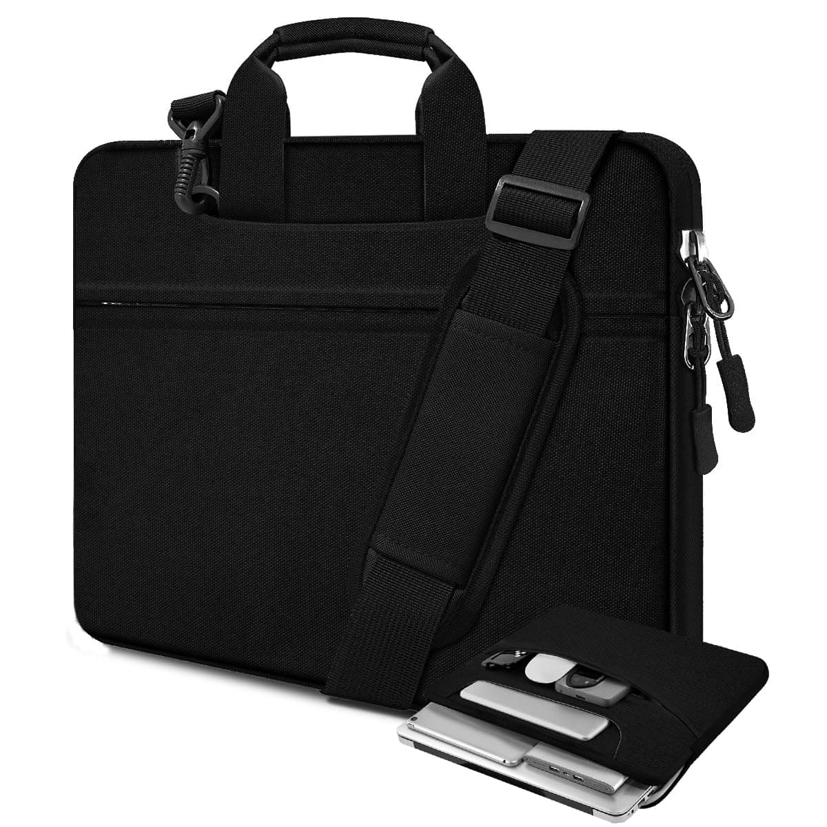 PARKER SLATER - Bag Laptop Compartment Dimensions Material 15.6 Inch Shoulder Internal 10.6 Inches Briefcase Withwater - Black