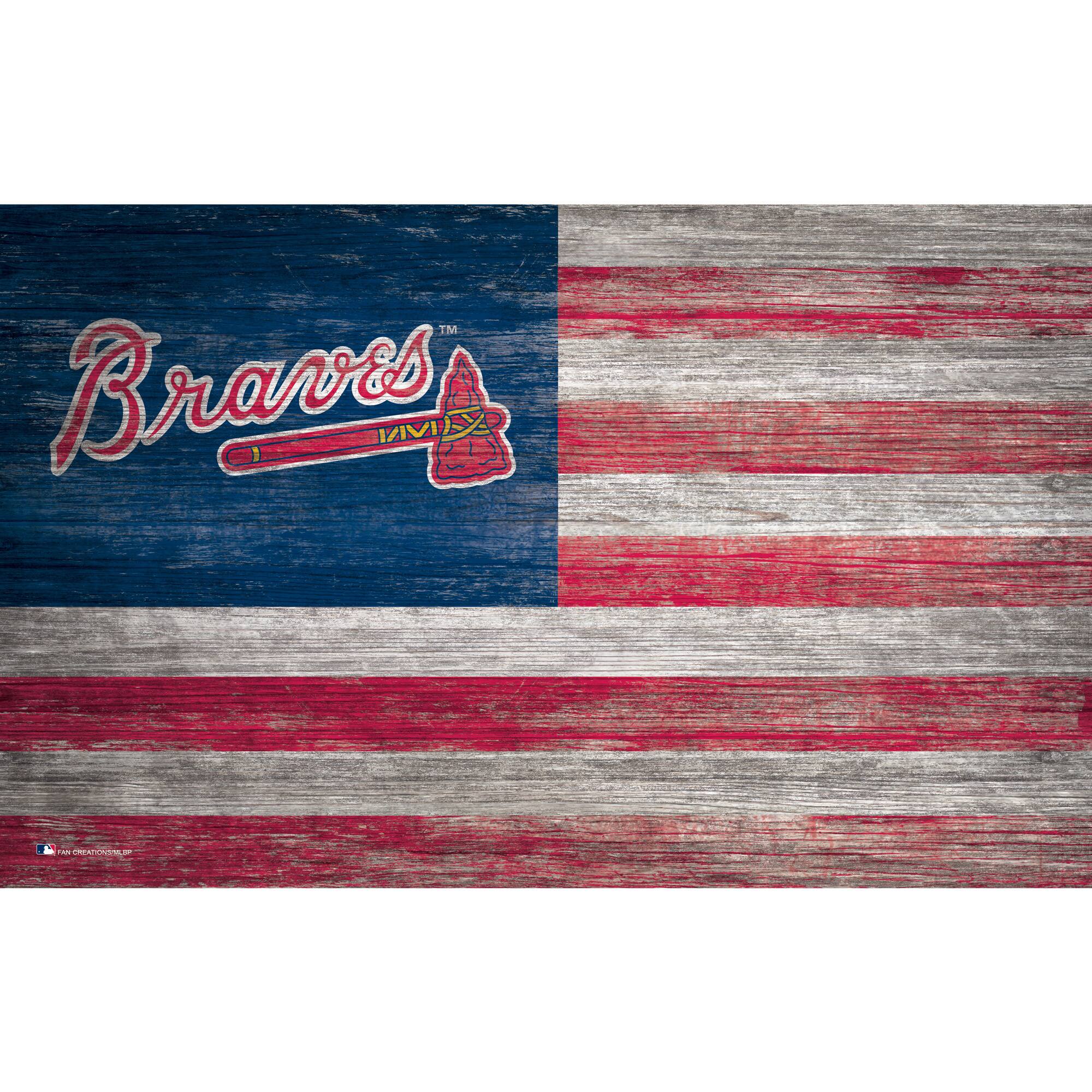 Atlanta Braves 11'' x 19'' Distressed Flag Sign