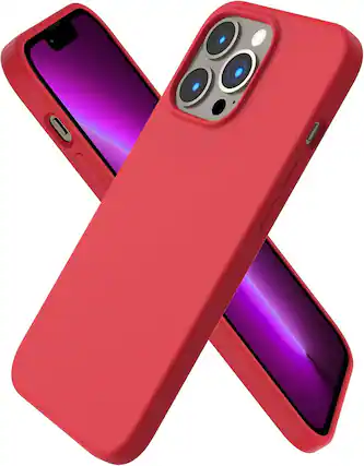 Front. Ornarto - ORNARTO Compatible with iPhone 13 Pro Case 6.1", Slim Liquid Silicone 3 Layers Full Covered Cover-Red - Red.