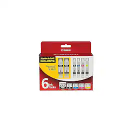 Canon - 220/221 /Photo /Cyan/Magenta/Yellow Standard Yield Ink Cartridge, 6/Pack (2945B015) - Black