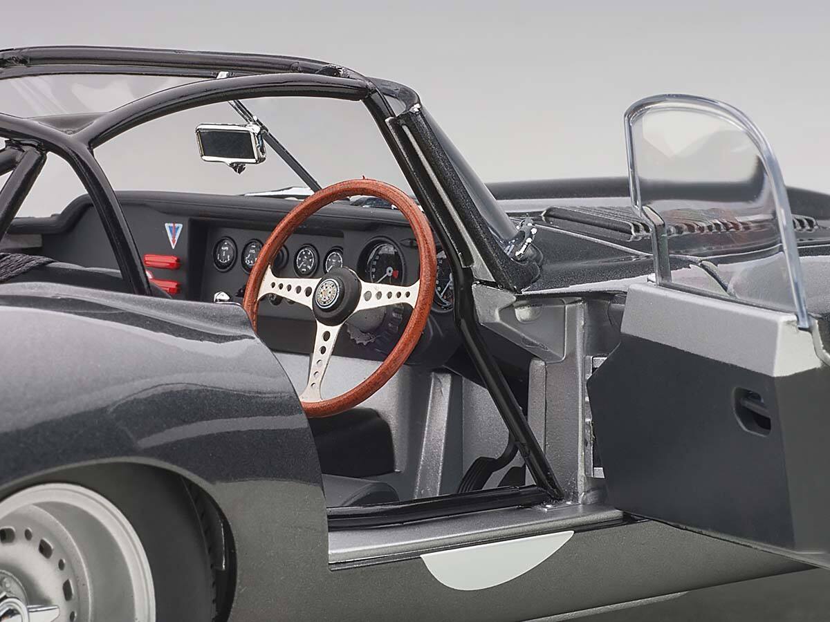 Alt View 2. Autoart - Jaguar Lightweight E Type Roadster RHD (Right Hand Drive) Dark Gray 1/18 Model Car by Autoart.