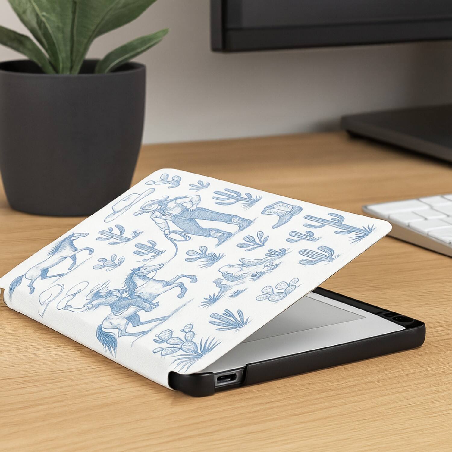 Alt View 2. SaharaCase - reMarkable Paper Pro Move 7.3" Case | Slim Folio | Auto Wake/Sleep | Venture Series - Western White.