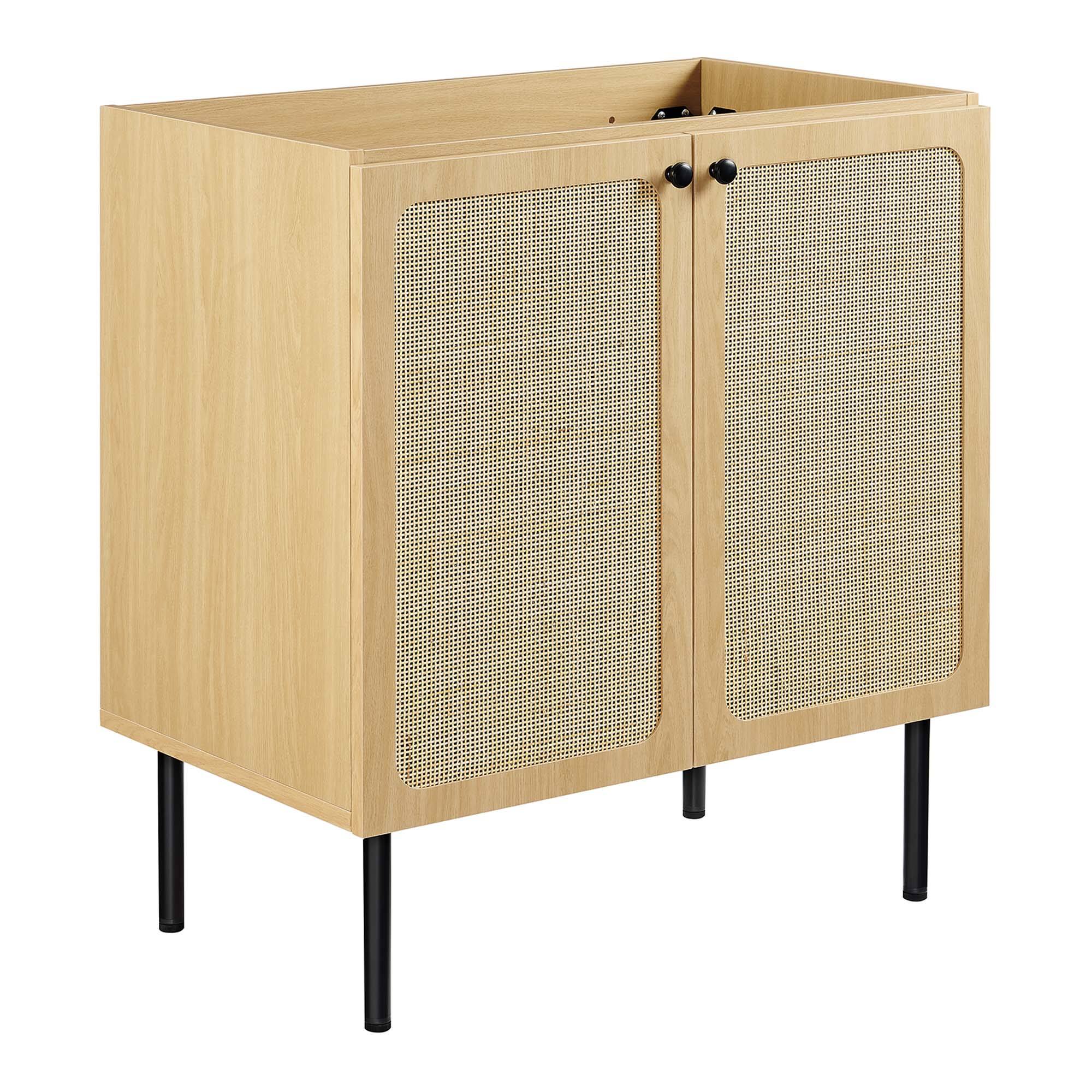 Alt View 2. Modway - Chaucer Bathroom Vanity with Black Basin Included by Modway - Oak Black.