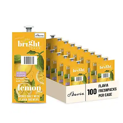 - Bright Tea Co.
- Herbal Tisane
- Caffeine-Free
- Lemon
- Works Only with Flavia Brewers
- 100 Freshpacks per Case
- Flavia