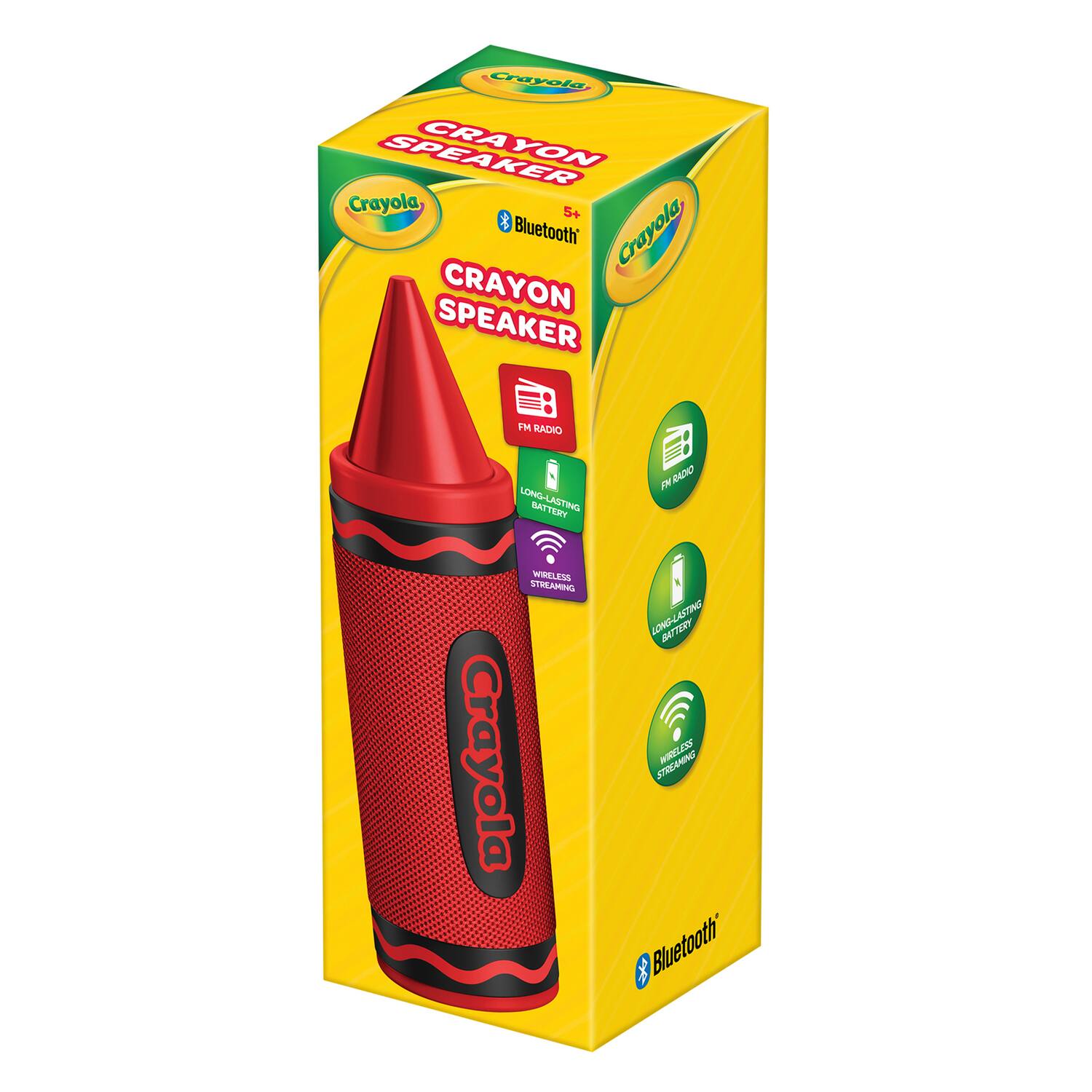 Crayola Crayon Speaker 5+ Bluetooth Crayola Crayon Speaker FM Radio Long-Lasting Battery Wireless Streaming