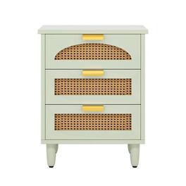 Hivvago - Retro Mid-Century Modern 3 Drawer Bedside Table Nightstand - Mint Green