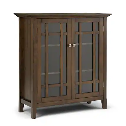 Simpli Home - Bedford Medium Storage Cabinet - Rustic Natural Aged Brown