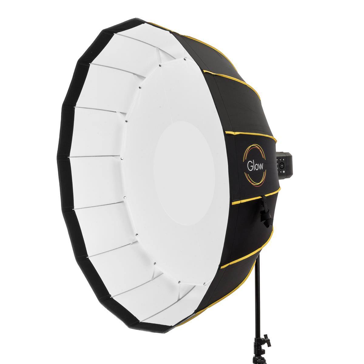 Alt View 4. Glow - Glow EZ Lock 42" Collapsible White Beauty Dish Softbox w/Bowens Mount Speedring and Deflection Disk, 16 Ribbed Design.