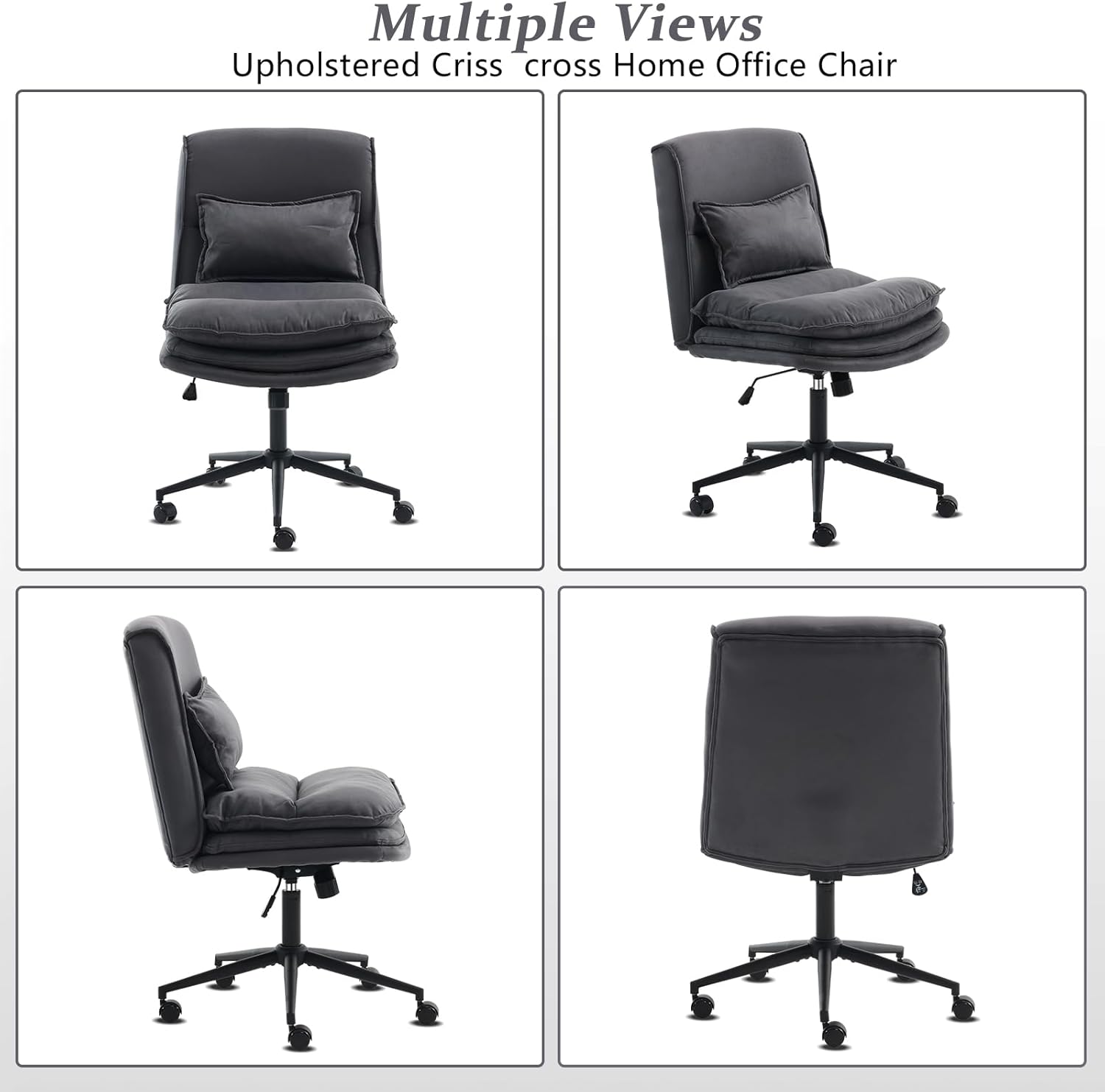 Multiple Views Upholstered Criss cross Home Office Chair