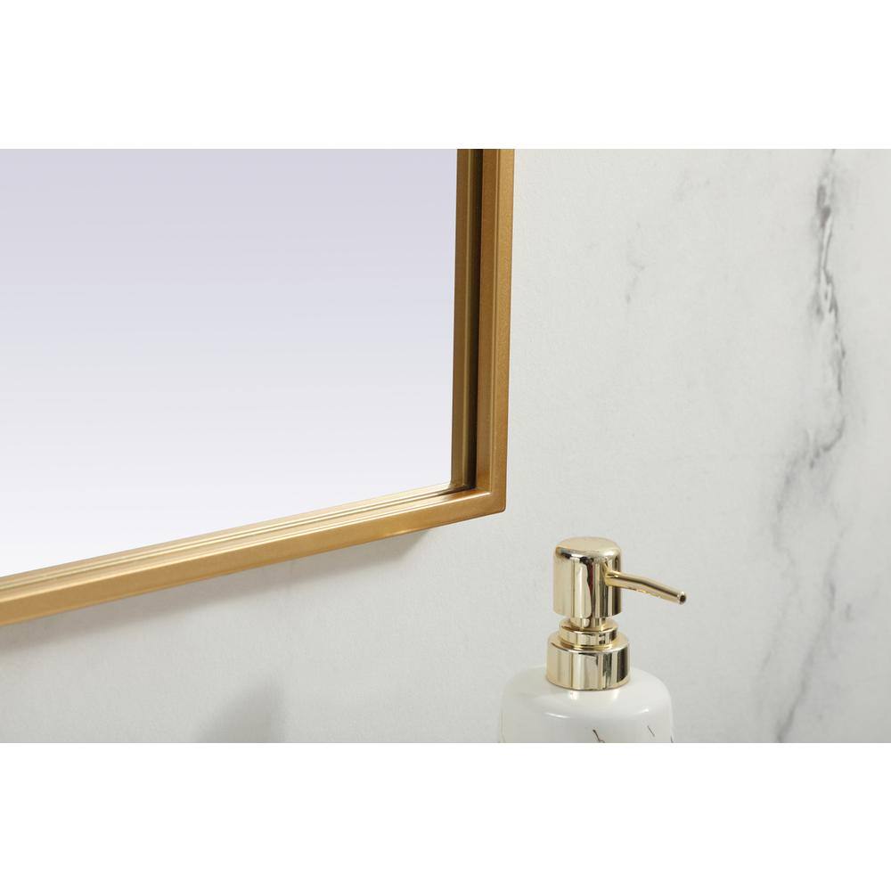 Alt View 3. Elegant Decor - Metal Frame Arch Mirror 40x38 Inch in Brass - Brass.