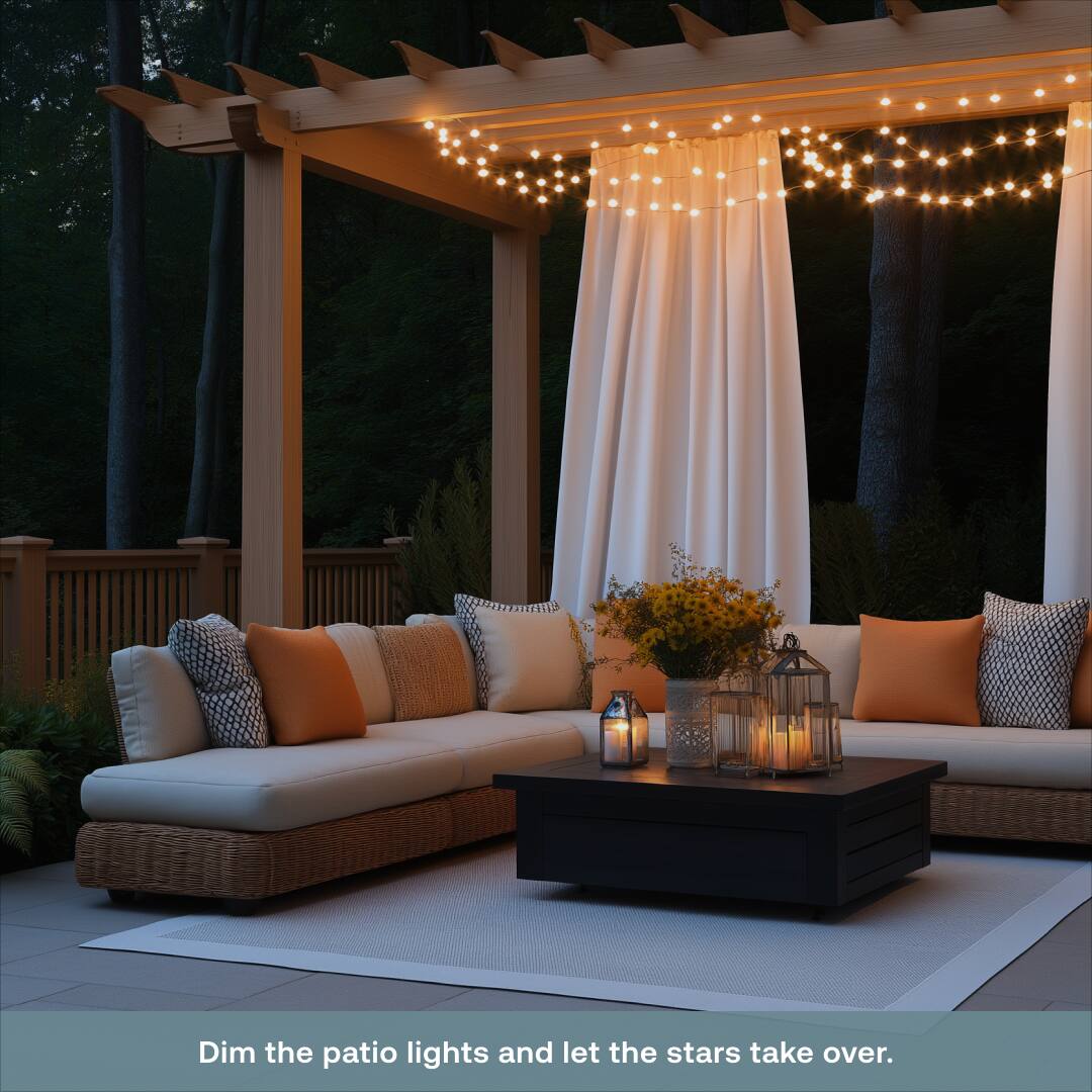 Dim the patio lights and let the stars take over.