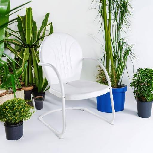 Alt View 1. Crosley Furniture - Griffith Retro Outdoor Chair - White Gloss.