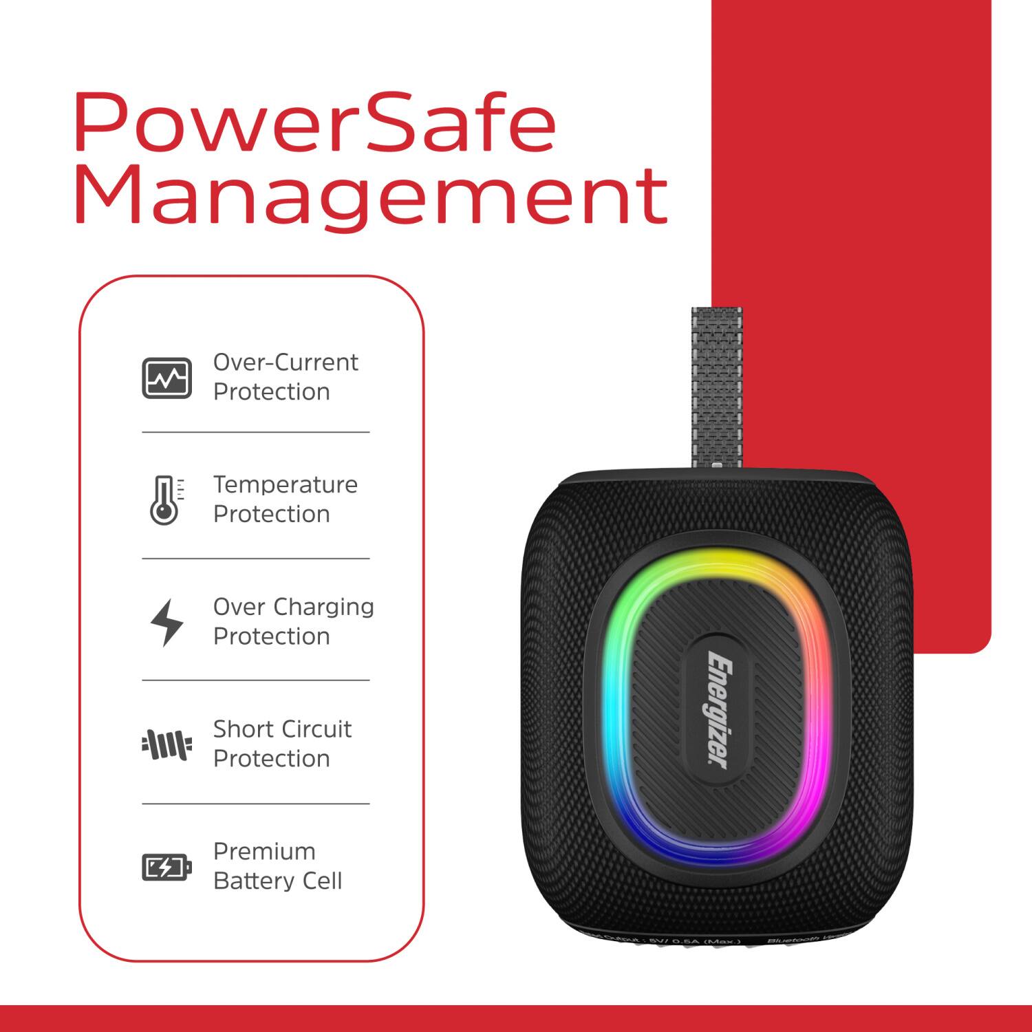 PowerSafe Management  
- Over-Current Protection  
- Temperature Protection  
- Over Charging Protection  
- Short Circuit Protection  
- Premium Battery Cell