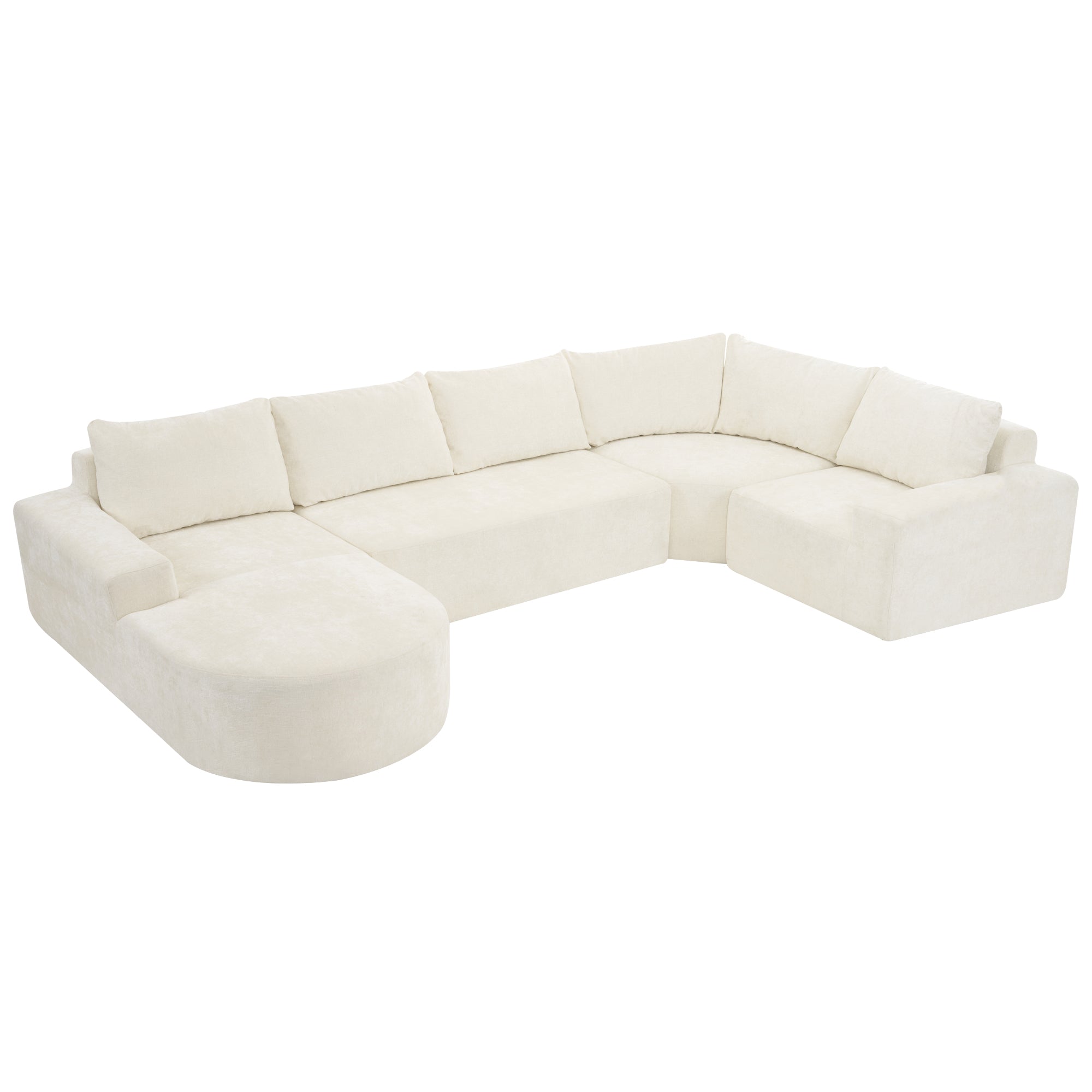 Alt View 1. Boyel Living - 139 inch Oversized Modular Sofa Cloud Sectional Sofa Set Upholstered Couches U-shaped Sofa with Deep Seat in Beige - Beige.