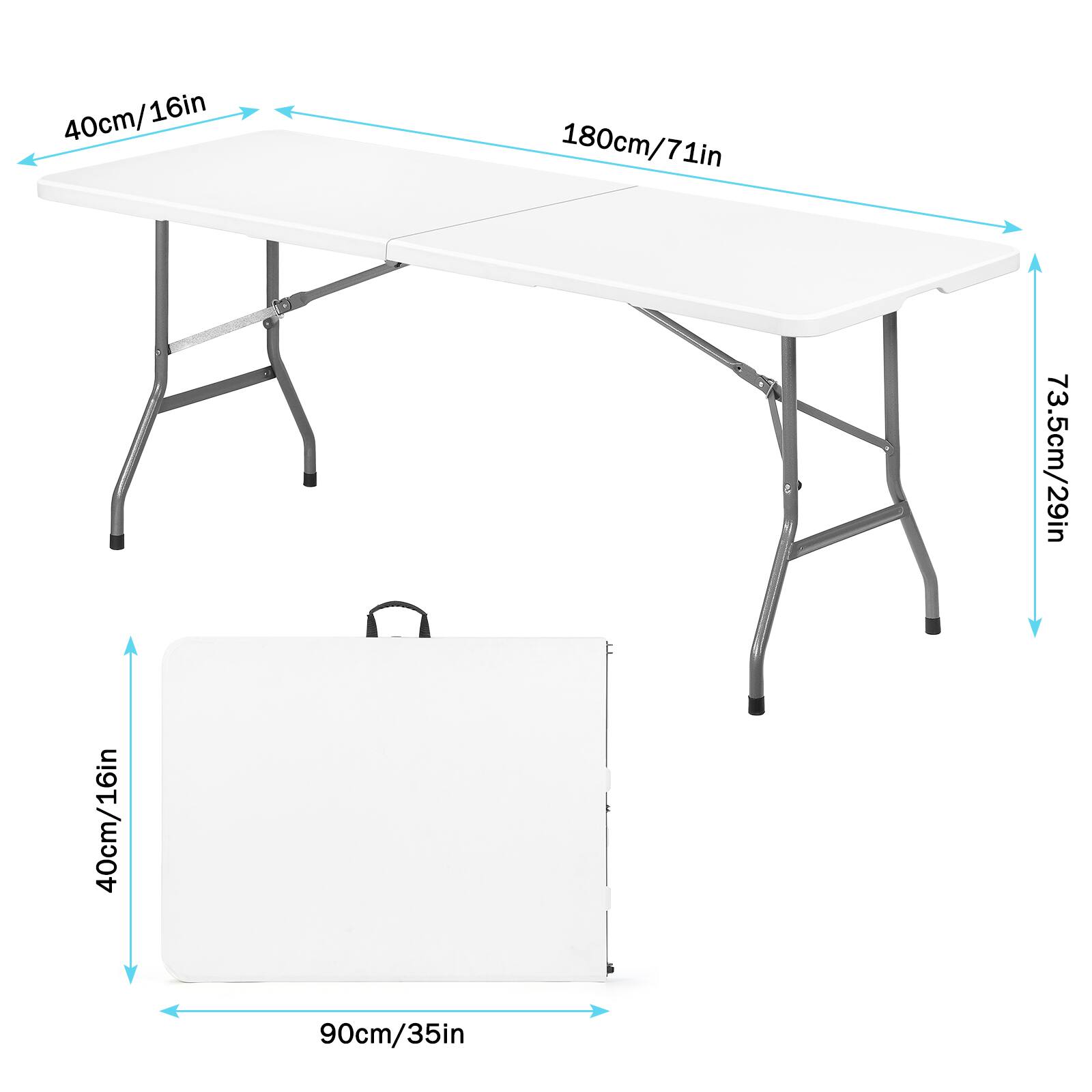 40cm/16in  
180cm/71in  
73.5cm/29in  
40cm/16in  
90cm/35in