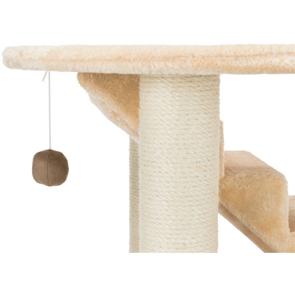 Alt View 3. TRIXIE - Elsa Senior Plush & Sisal 4-Level 43.7" Cat Tower, Scratching Posts, Hammock - Beige.