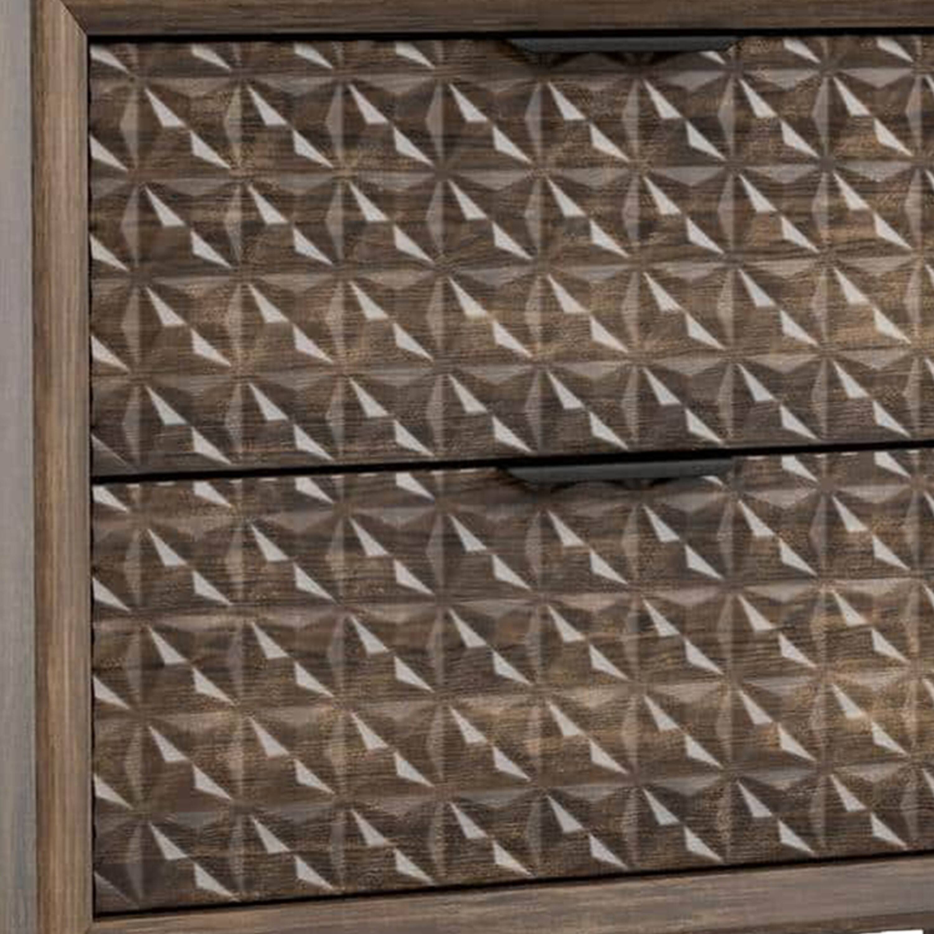 Alt View 1. Manhattan Lane - Fel Nightstand, 2 Drawers, 25 Inch - Brown, Black.