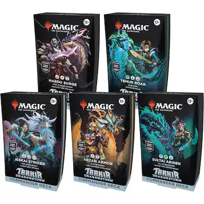 Wizards of The Coast - Magic the Gathering TCG: Tarkir Dragonstorm Commander Decks - Set of 5 Decks Wizards of The Coast - Magic the Gathering TCG: Tarkir Dragonstorm Commander Decks - Set of 5 Decks
