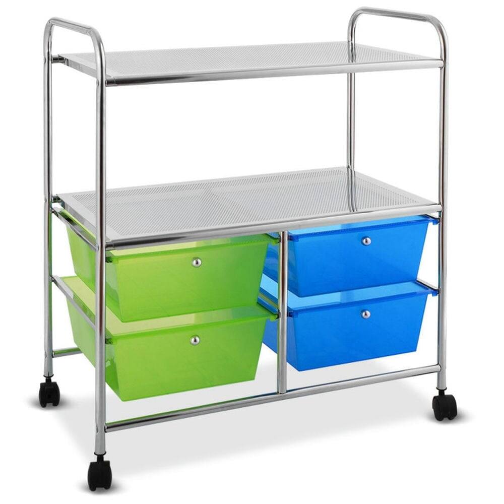Alt View 2. Pefilos - 4 Drawers Rolling Storage Cart, Craft Organizers and Storage, Multipurpose Organizer Cart for Home, Office, School - Blue.