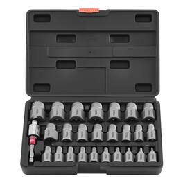 VEVOR - Screw Extractor Set, 27 Pieces Hex Head Multi-Spline Easy Out Bolt Extractor Tool, with Adapters, Solid Storage Case - Black