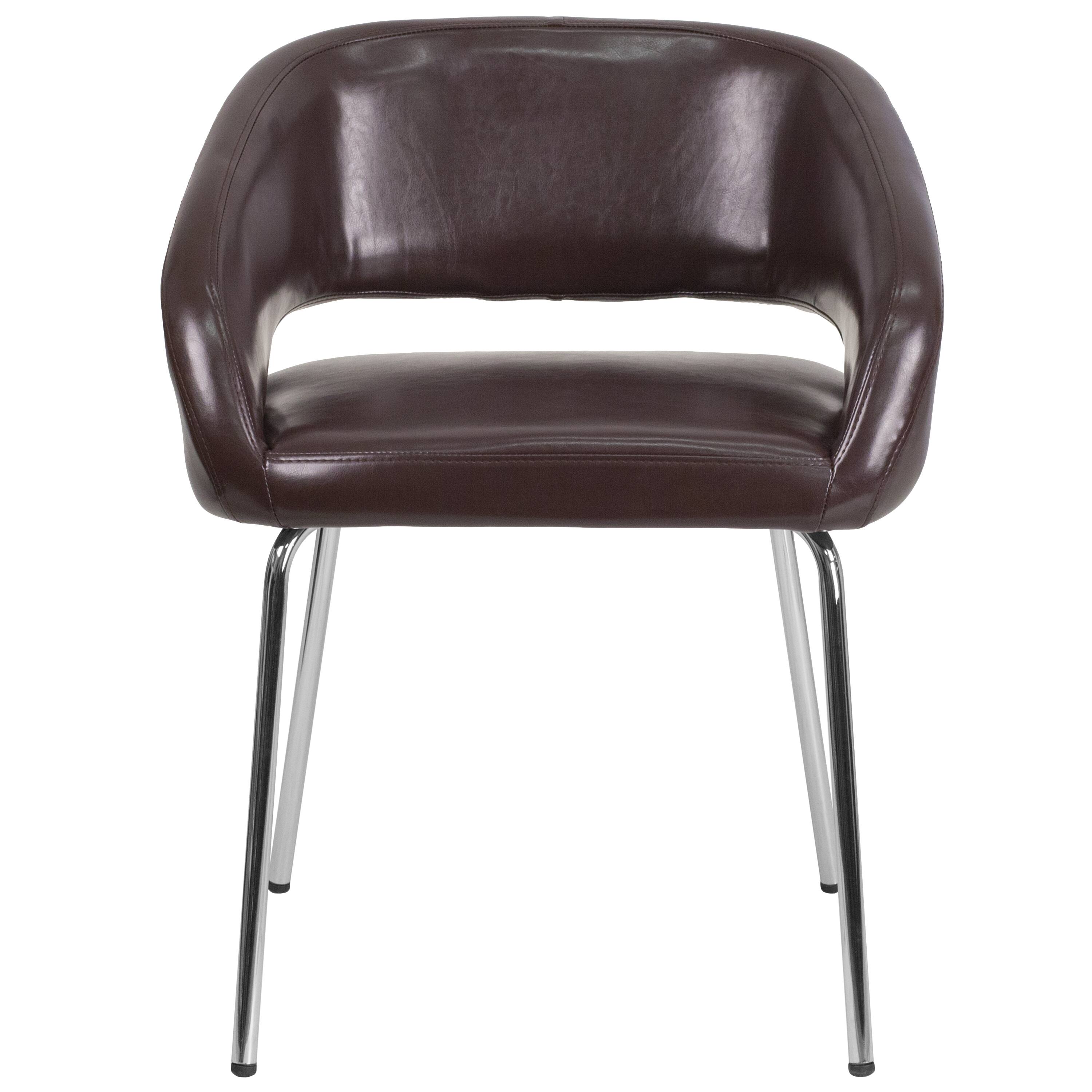 Alt View 7. Emma + Oliver - Contemporary LeatherSoft Side Reception Chair - Brown.