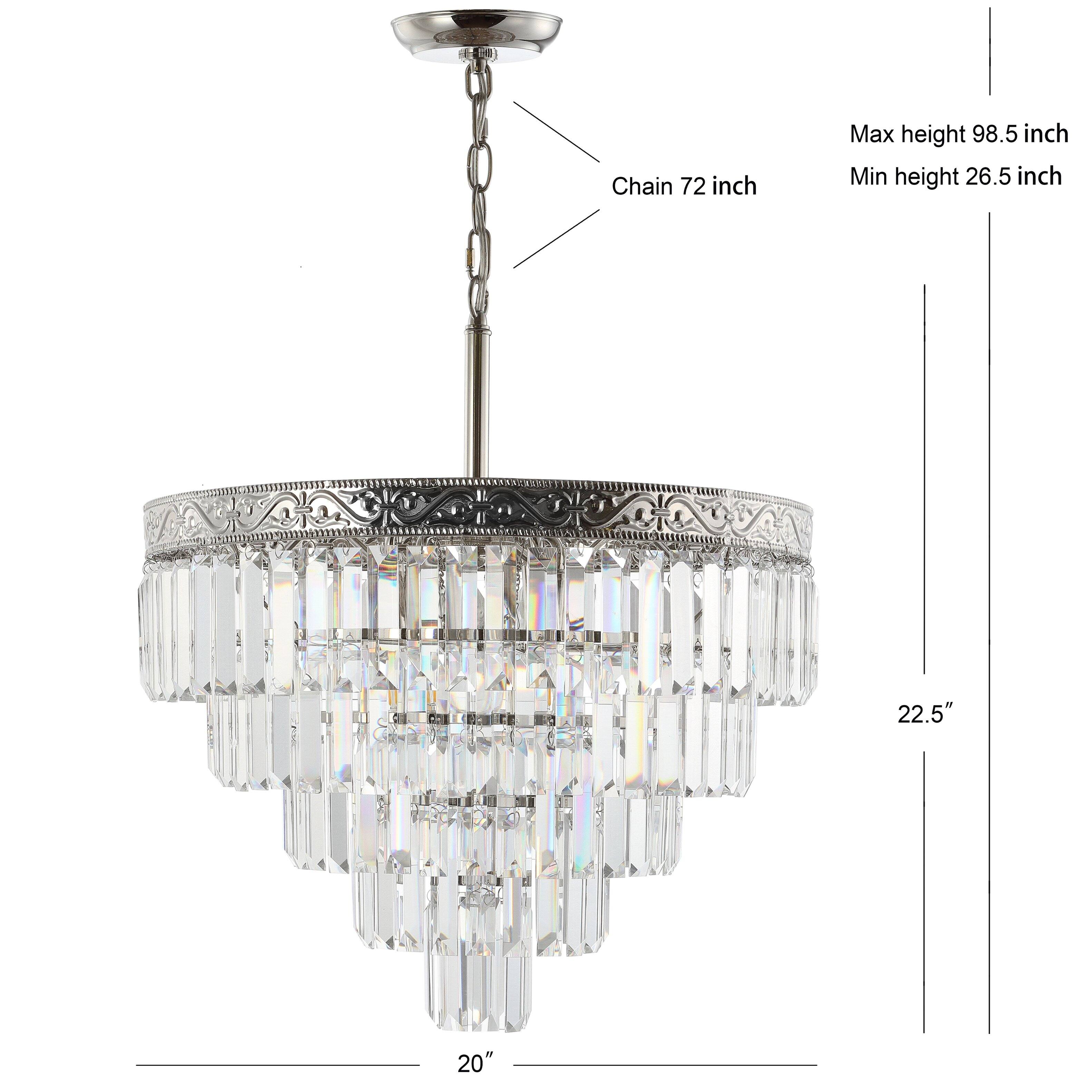 Chain 72 inch  
Max height 98.5 inch  
Min height 26.5 inch  
22.5"  
20"