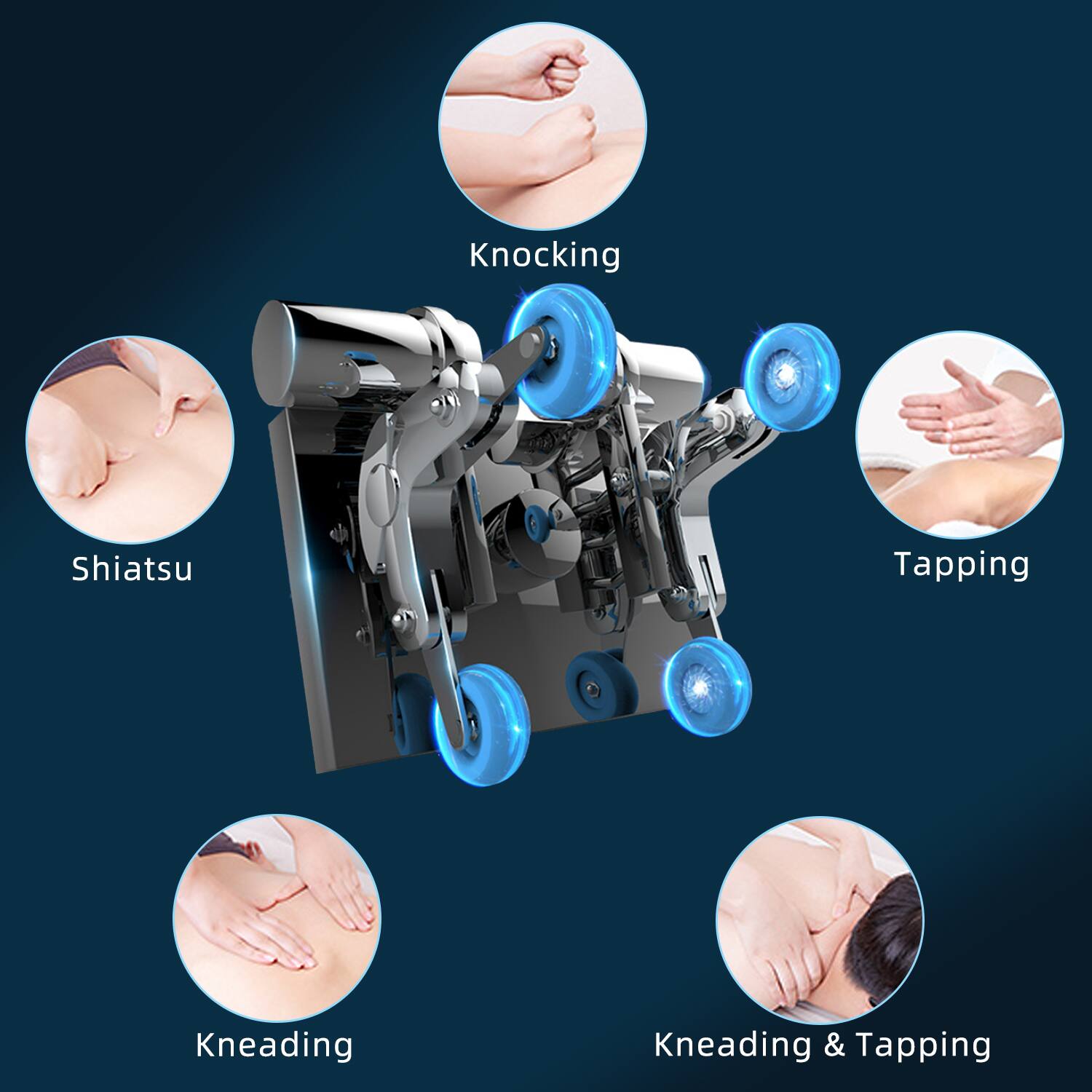 Knocking  
Shiatsu  
Tapping  
Kneading  
Kneading & Tapping